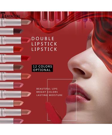 Hikaka 2 in 1 Matte Velvet Satin Lipstick & Gloss Set Double Headed Matte Finish Non-stick Cup No Fade Nude Color Long Lasting Waterproof Lip Gloss (D) - Buy Online on GoSupps.com