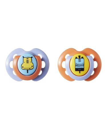 Tommee Tippee Fun Style Pacifiers 0-6m - BPA-Free Silicone Binkies (2 Count) - Varied Colors and Designs - Buy Online on GoSupps.com