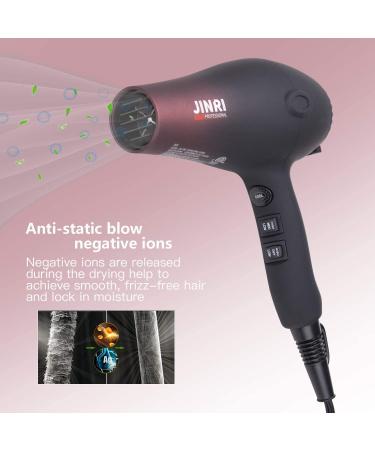 Infrared Hair Dryer - JINRI Professional 1875W Ionic Blow Dryer with Comb Diffuser & Concentrator for Fast Drying | International Shipping Available - Buy Online on GoSupps.com