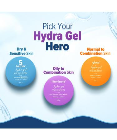 Aqualogica Illuminate + Hydra Gel Face Moisturizer | 24 Hour Deep Hydration for Oily to Combination Skin | with Wild Berries & Alpha Arbutin | Water-Like Gel Texture | 7.05 Oz/200g - Buy Online on GoSupps.com