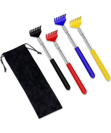 UNOOE Metal Back Scratcher Set - 4 PCS Extendable up to 27 inches for Itch Relief, Portable with Carry Bag - Perfect for Men and Women at Home, Office, and Travel - Buy Online on GoSupps.com