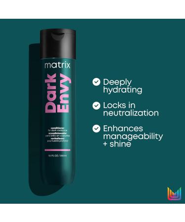 Matrix Dark Envy Green Shampoo & Conditioner Set for Dark Brown/Black Hair | Neutralizes Red Undertones | 33.8 Fl Oz - Buy Online on GoSupps.com