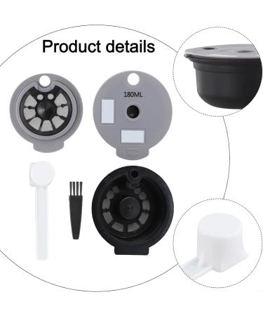 Pumixiy Pumixiy Reusable Coffee Capsule for Tassimo Machines with 12g Capacity 60ml and 180ml Lids Spoon and Brush for Easy Brewing and Cleaning - Buy Online on GoSupps.com