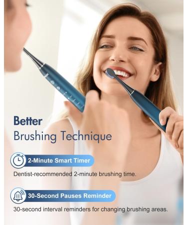 Sonic Electric Toothbrush for Adults - 40000VPM 6 Modes 3 Intensity Travel Case 60 Days Battery Life Rechargeable Wireless Charging - Buy Online on GoSupps.com