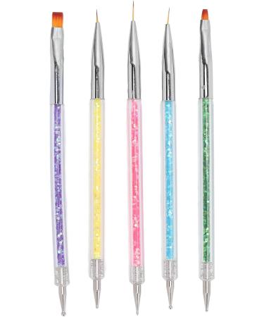 Nail Art Brush Compact Portable Nylon Hair Double Headed Nail Dotting Pen Professional for Women Girls for Nail Artist for Nail Salon for Home - Buy Online on GoSupps.com