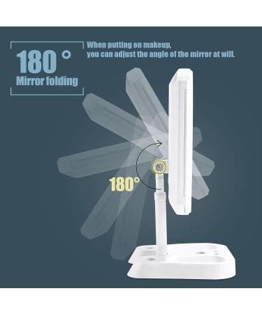 BS-MALL Tri-fold LED Makeup Mirror with Trifold Lights and 10X Magnification - White | Vanity Beauty Mirror - Buy Online on GoSupps.com
