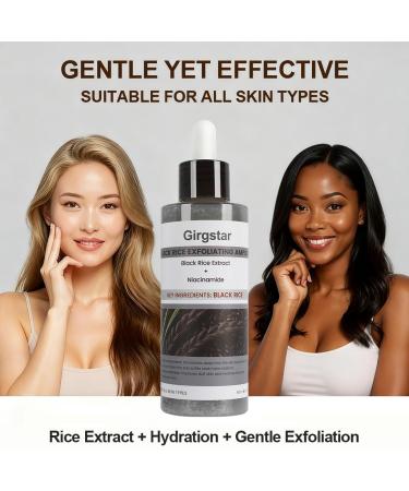 Peel Shot Glow Black Rice Peeling Ampoule | Gentle Exfoliating Face & Body Peel to Instantly Remove Dead Skin Cells | Rice Extract for a Brighter Smoother Complexion | For All Skin Types (80ml) - Buy Online on GoSupps.com