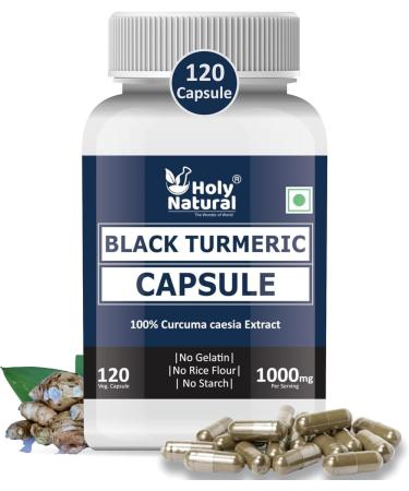 Black Turmeric Capsules - 120 Capsules | 100% Potent Black Turmeric Powder Use | 500 mg Per Capsules | 100% Pure and Natural Capsules
