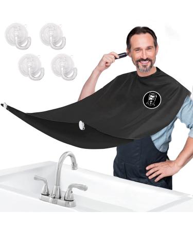 Alororo Beard Apron,Beard Catcher for Shaving Trimming,Gifts for Men,Waterproof Beard Apron Cape Grooming,Non-Stick Beard Cape with 4 Suction Cupsblack