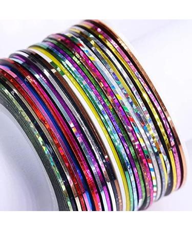 1 Rolls Matte Glitter Rainbow Nail Art Striping Tape Lines Width 1mm-Striping Tape for Nail Art-Nail Striping Tape Foil-Nail Striping Tape Thick-Nail Striping Tape with Dispenser-Self-Adhesive DIY Nail Art Tape 12 - Buy Online on GoSupps.com