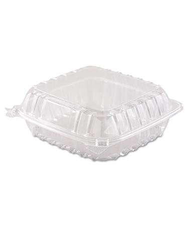 DART C90PST1 ClearSeal Hinged-Lid Plastic Containers 8 3/10 x 8 3/10 x 3 Clear 250/Carton