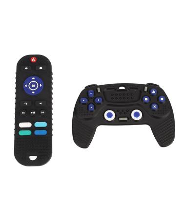 Two-Pack Silicone Baby Bite Toys - TV Remote Control & Sensory Rings for Hand-Eye Coordination - Colorful & Safe for Babies 6 Months+ - Buy Online on GoSupps.com