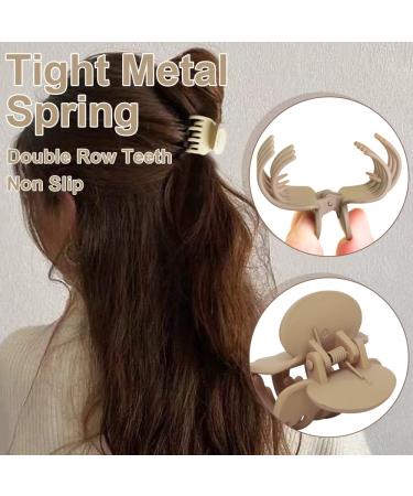 10 Pcs Small Claw Clips for Thin & Thick Hair - Matte Neutral Colors with Strong Hold - Square Double Row Teeth - Ideal for Women & Girls - Buy Online on GoSupps.com