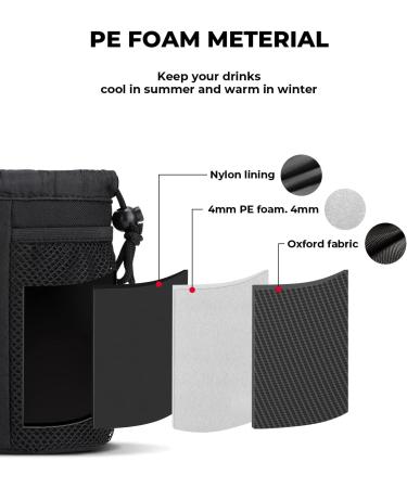KEMIMOTO Oxford Fabric Water Cup Holder - Collapsible & Adjustable Universal Drink Holder for Bike, Motorcycle, ATV, UTV, Scooter, Boat, Kayak, Wheelchair, Rollators & More - Buy Online on GoSupps.com
