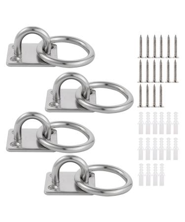 Lyaor 4 pieces 304 stainless steel augtplatte with ring M6 eyelet bracket (40x35mm) - durable fastening hooks up to 70kg weight - wall hook with screw for hanging from hammock boxing boxing bag yoga rope - Buy Online on GoSupps.com
