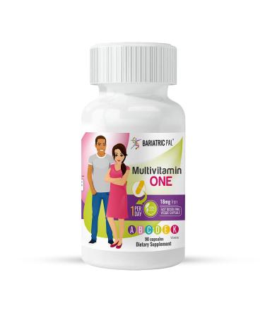 BariatricPal Multivitamin ONE 1 per Day! Bariatric Multivitamin Capsule with 18mg Iron (90 Count) 90 Count (Pack of 1)