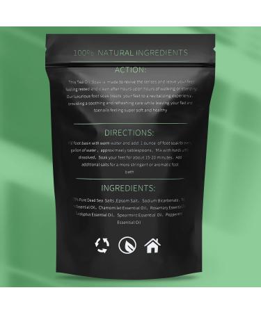 Tea Tree Oil Foot Soak with Epsom Salt - Soothes Athlete's Foot, Softens Calluses, and Reduces Foot Odor - 16 oz - Buy Online on GoSupps.com