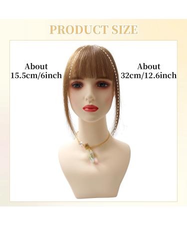Light Brown Real Human Hair Clip-in Bangs Extensions - Air Bangs Fringe - Buy Online on GoSupps.com