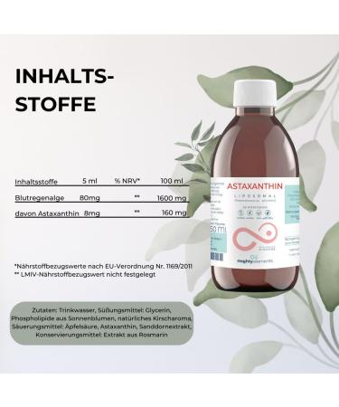 Mighty Elements Liposomal Astaxanthin 8 mg Vegan Cherry Flavor 250ml Liquid Glass Bottle 50 Portions High Bioavailability - Buy Online on GoSupps.com