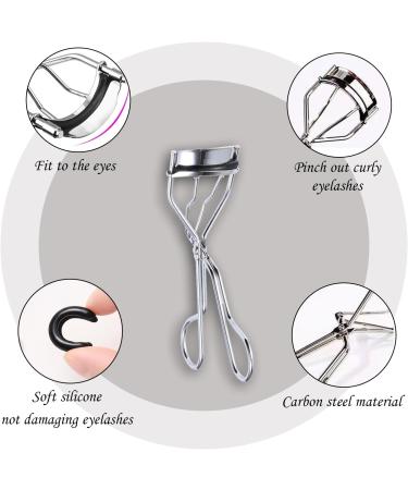 DALAETUS 13 Pcs Stainless Steel Lash Curler Set Eyelash Curler with Silicone Pad Steel Eyelash Brush Eyelash Comb Disposable Brushes Assist Clip Partial Curler for Women - Buy Online on GoSupps.com