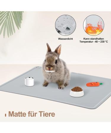 Fullberg Silicone Dog Bowl Pad 60x40 cm | Washable & Slipproof Gray Mat for Dogs & Cats | Waterproof Food Bowl Base for Pets - Buy Online on GoSupps.com