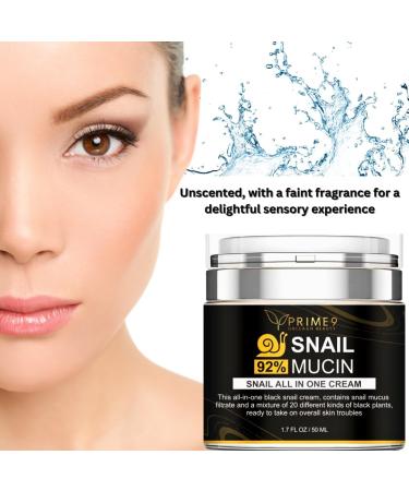 Prime9 Snail Mucin Cream Korean Moisturizer Face with 92% Snail Mucin Extract All in One Facial Moisturizer Cream for Deep Hydration Korean Skincare Wrinkle & Blemish Care - Buy Online on GoSupps.com