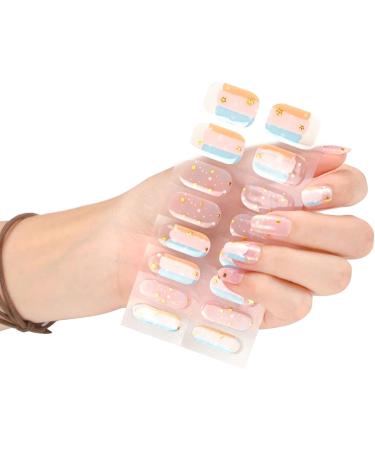 QHHVAIT Semi Cured Gel Nail Polish Stickers Fashion Design Classical Strips Waterproof Adhesive Full Wraps Gel Nail Art Stickers Style Bsg070 - Buy Online on GoSupps.com