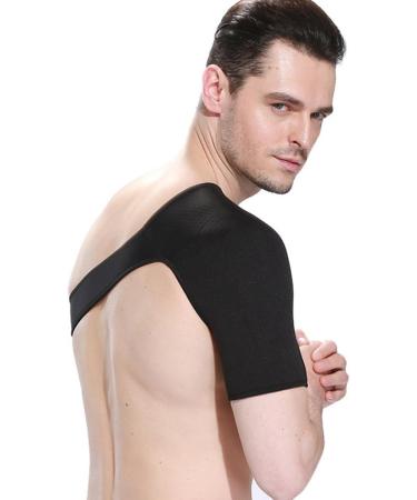 Breathable Neoprene Shoulder Brace Support with Pressure Pad - Adjustable Right Side Strap for Injury & Sports | International Shipping - Buy Online on GoSupps.com