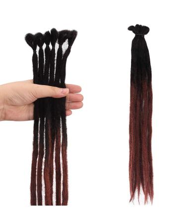 No LIFE 10PCs 50cm black to ginger red Dreadlock extensions one-sided synthetic dreadlock accessories jamaica punk hip-hop reggae-hair braiding wigs faux Locs for men women