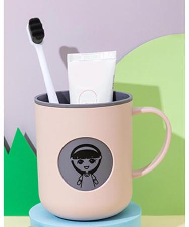 TOPINCN Cartoon Toothbrush Cup - 400ml Family Bathroom Mouthwash Cup with Handle | Practical PP Design for International Shipping - Buy Online on GoSupps.com