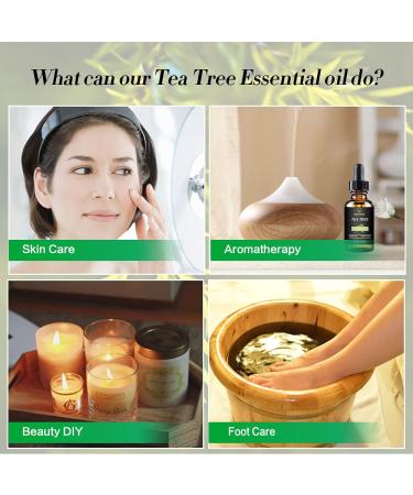 100% Organic Tea Tree Essential Oil - Face, Nails, Hair & Diffuser Treatment for Acne - Buy Online on GoSupps.com
