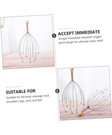 SEWOART 6S Massage Device | Shampoo Scrubber Tool & Scalp Massager Brush - Steel & Wood Design - Perfect for Hair Washing & Relaxation - Buy Online on GoSupps.com