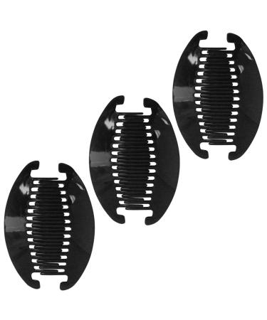 6.5 Inch Interlocking Banana Hair Clip - Set of 3 - Black