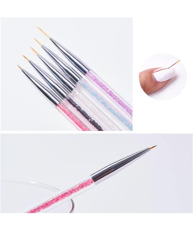 Olakin Nail Art Brushes Set - 5 Pcs Manicure Drawing Pens for Nail Design in Grey, White, Brown, Black - Buy Online on GoSupps.com