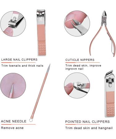 Grooming Kit Set with Ear Pick Acne Needle Eyebrow Scissors Nail Clippers and Bag for Household Nail Salon Beauty Salon - Buy Online on GoSupps.com