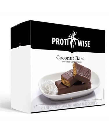 Protiwise High Protein Nutrition Bar | Coconut Bars | 15g Protein Bar | Meal Replacement Bar | KETO Friendly Protein Bar | Gluten Free Low Fat Low Sugar | 7 Servings/Box | Crush Cravings Lose Weight