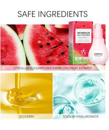 Niacinamide Serum Watermelon Glow Niacinamide Moisturize Serum Watermelon Glow Skincare with Hyaluronic Acid Glycerin Vitamin E Lightweight Hydrating Brightening Face Serum for Skin Care - Buy Online on GoSupps.com