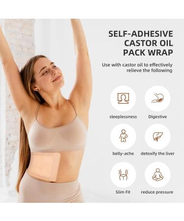 SHCHME 3 PCS Castor Oil Pack Self-Adhesive Castor Oil Pack Wrap Patch Organic Castor Oil Pack for Liver Detox for Aid Sleep Digestive Constipation (Patch) - Buy Online on GoSupps.com