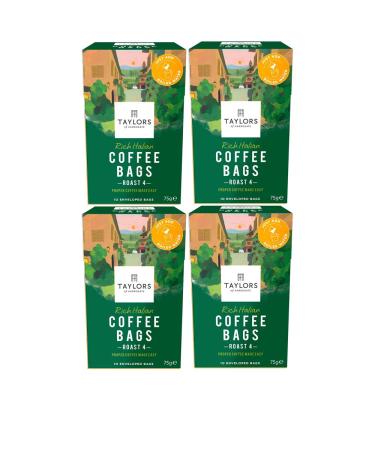 Coffee Taylors of Harrogate Fair Trade Roast Ground Coffee Bags (Pack of 10) (40 Bags)