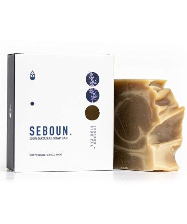Juniper & Pine Tar Soap - 100% Natural Bar Soap for Body & Hair Handmade with Olive Oil & Coconut Oil 3.5oz Bar