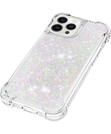 Tivenfezk Nadoli Glitter Treisand Case for iPhone 15 Pro | Shockproof Silicone TPU Bumper Protective Cover | Liquid Quicksand Design in White & Pink - International Shipping Available - Buy Online on GoSupps.com