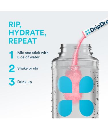 DripDrop Sugar Free Hydration Packets - Zero Classic Variety Pack - Single Serve Electrolytes Powder Drink Mix - Lemon Lime Watermelon Peach Passion Fruit - Non-GMO Gluten Free Vegan - 32 Sticks Classic Variety Pack 32  - Buy Online on GoSupps.com