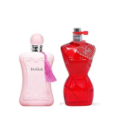 Women's Delilah&Romance Perfume Set Romantic Floral Scent Eau De Parfum Spray for Women 3.4 Fl Oz Each Bottle Daily Used Fragrance