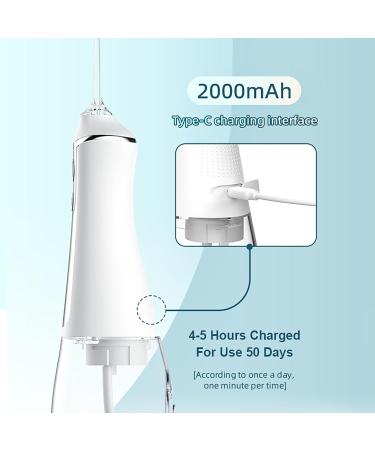 Portable Oral Rinse Water Flosser - 4 Modes 5 Nozzles 300ml IPX7 Waterproof Rechargeable - Gold | Best Oral Care Solution - Buy Online on GoSupps.com