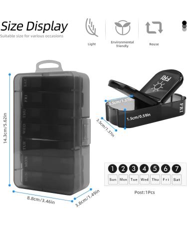 Upgraded Weekly Pill Organizer | 2x Daily Portable Moistureproof Pill Box for Vitamins Supplements & Medication | Travel-Friendly 7-Day Large Case - Buy Online on GoSupps.com