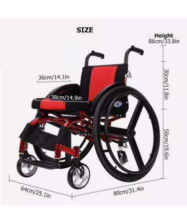 Wheelchair Foldable Lightweight Ultra Lightweight Foldable Wheelchair Aluminum Seat Ultra Lightweight Lightweight Easy to Fold Seat Belt Design(38in/14.9in) - Buy Online on GoSupps.com