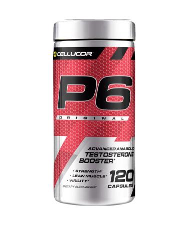 Cellucor P6 Original Testosterone Booster for Men, Build Advanced Anabolic Strength & Lean Muscle, Boost Energy Performance, Increase Virility Support, 120 Capsules Testosterone Advanced Support 120 Count (Pack of 1)