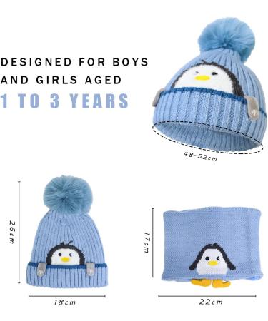 Rayson Kids Winter Hat and Scarf Set - Fleece Lined Beanie with Loop Scarf for Toddlers - Outdoor Sport - Blue - Buy Online on GoSupps.com
