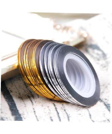20 Rolls Nail Art Striping Tape - Gold & Silver Adhesive Foils for Manicure Decoration | International Shipping - Buy Online on GoSupps.com