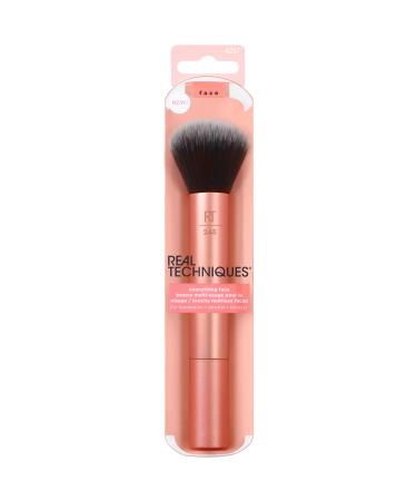 Real Techniques Everything Face Makeup Brush, Flawless Finish, Streak Free Makeup Application, For Foundation, Concealer, and Powder Makeup Application, Orange,1 Count Everything Face Powder & Liquid Foundation Makeup Brush